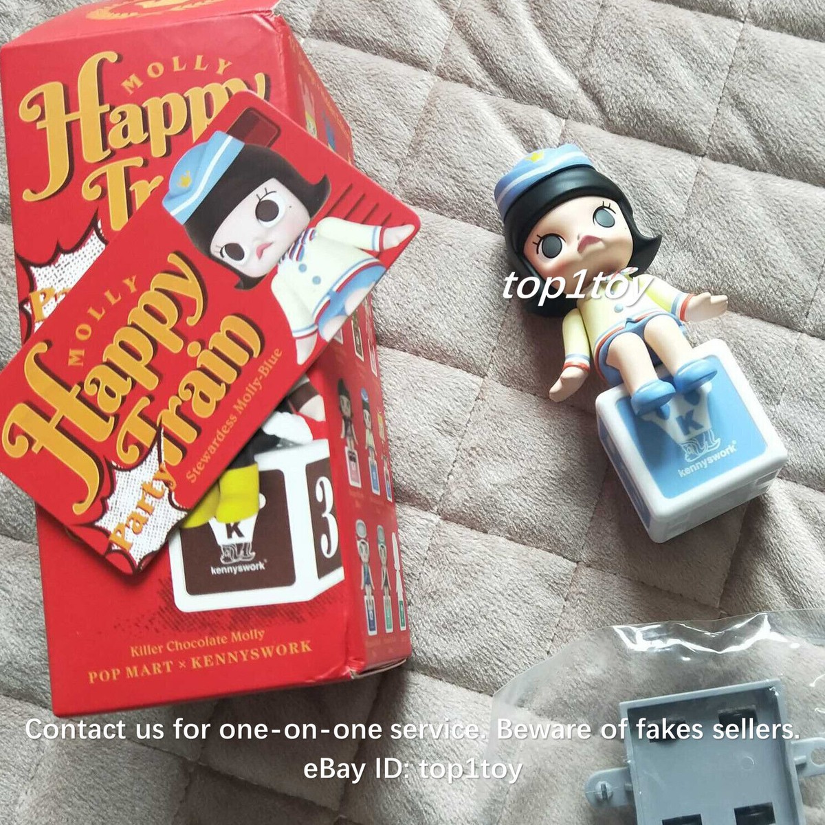 POP MART x MOLLY Happy Train Party Stewardess Molly Blue Mini