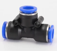 NYLON PNEUMATIC T PIECE HOSE TUBE INLINE PUSH FIT CONNECTOR AIR LINE AIRLINE