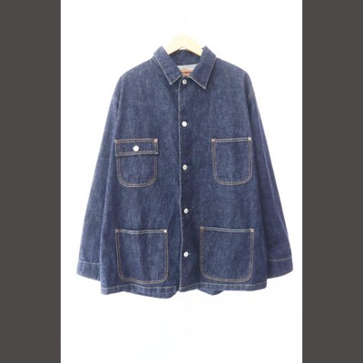 CARRY CALEE VINTAGE TYPE DENIM COVERALL OW INDIGO BLUE JACKET L 