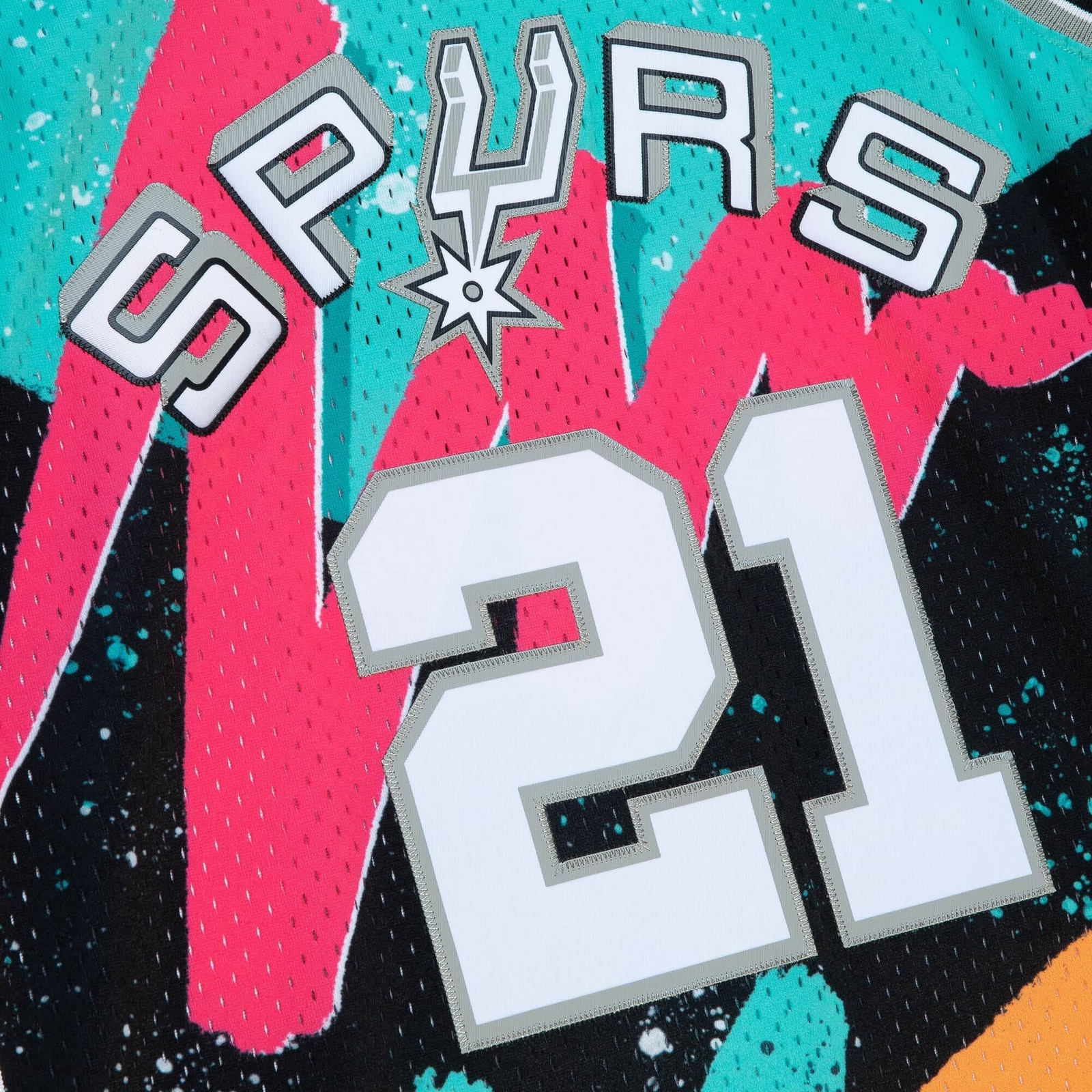 Shop Mitchell & Ness Tim Duncan Hyper Hoops Swingman Jersey  TFSM1253-SAS98TDUMTBK multi