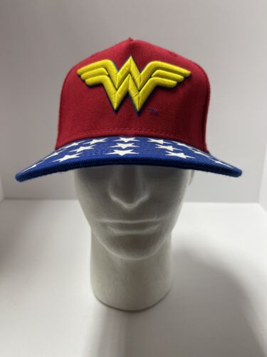 Wonder Woman Hat | Red White & Blue W/ Yellow Logo | Custom Embroidered: Emily - Afbeelding 1 van 7