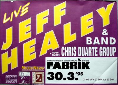 JEFF HEALEY - 1995 - Live In Concert - Cover to..Tour - Poster - Hamburg