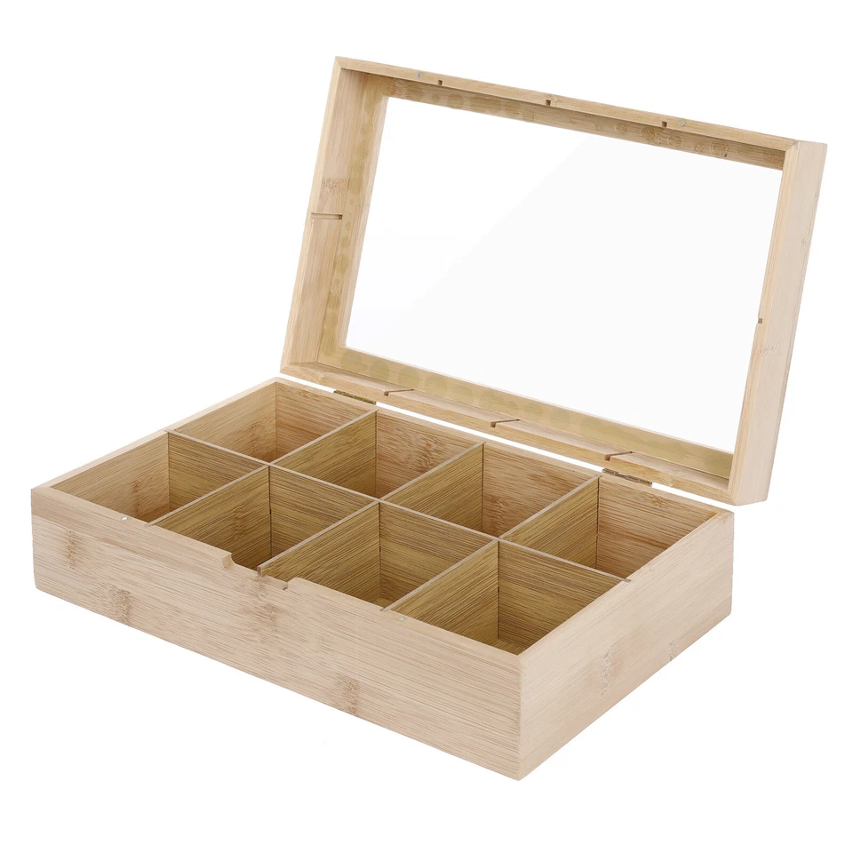Van Henry Bambus Teebox Teekiste mit 8 Fächern, Aufbewahrungsbox für Teebeutel - Bild 3 von 4