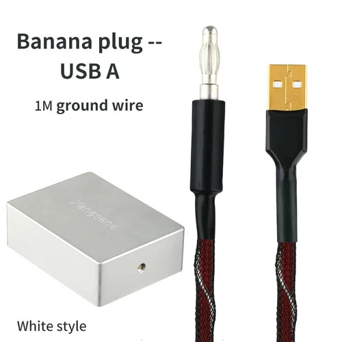 Audio Grounding Box Mute Pure Silver Grounding Wire USB RCA Spade Banana Plug - Picture 32 of 36