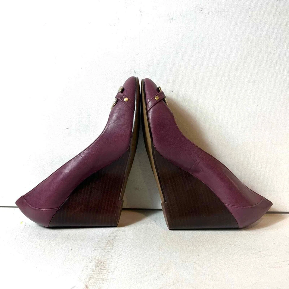 Zapatos de tacón alto clásicos de cuero malva sin cordones Falchi para mujer talla 9,5 Foto 4 de 4