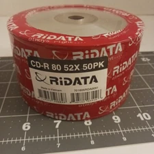 50 RITEK RIDATA 52X Blank CD-R CDR Branded Logo 700MB Media Disc FACTORY SEALED
