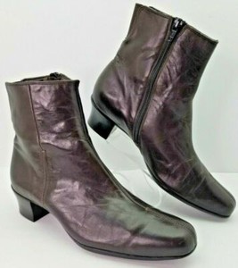 block heel zip side ankle boots