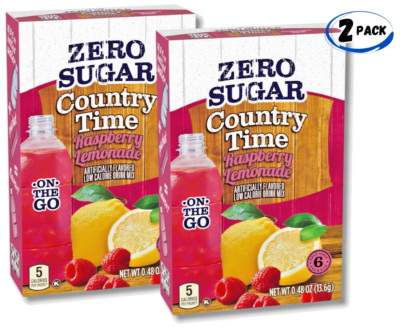 Country Time On-the-Go Zero Sugar Raspberry Lemonade Drink(2 BOXES - 12 PACKETS)