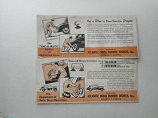2 Vintage Atlantic India Rubber Works Advertising Cards 3-7/8" x 8-7/8"