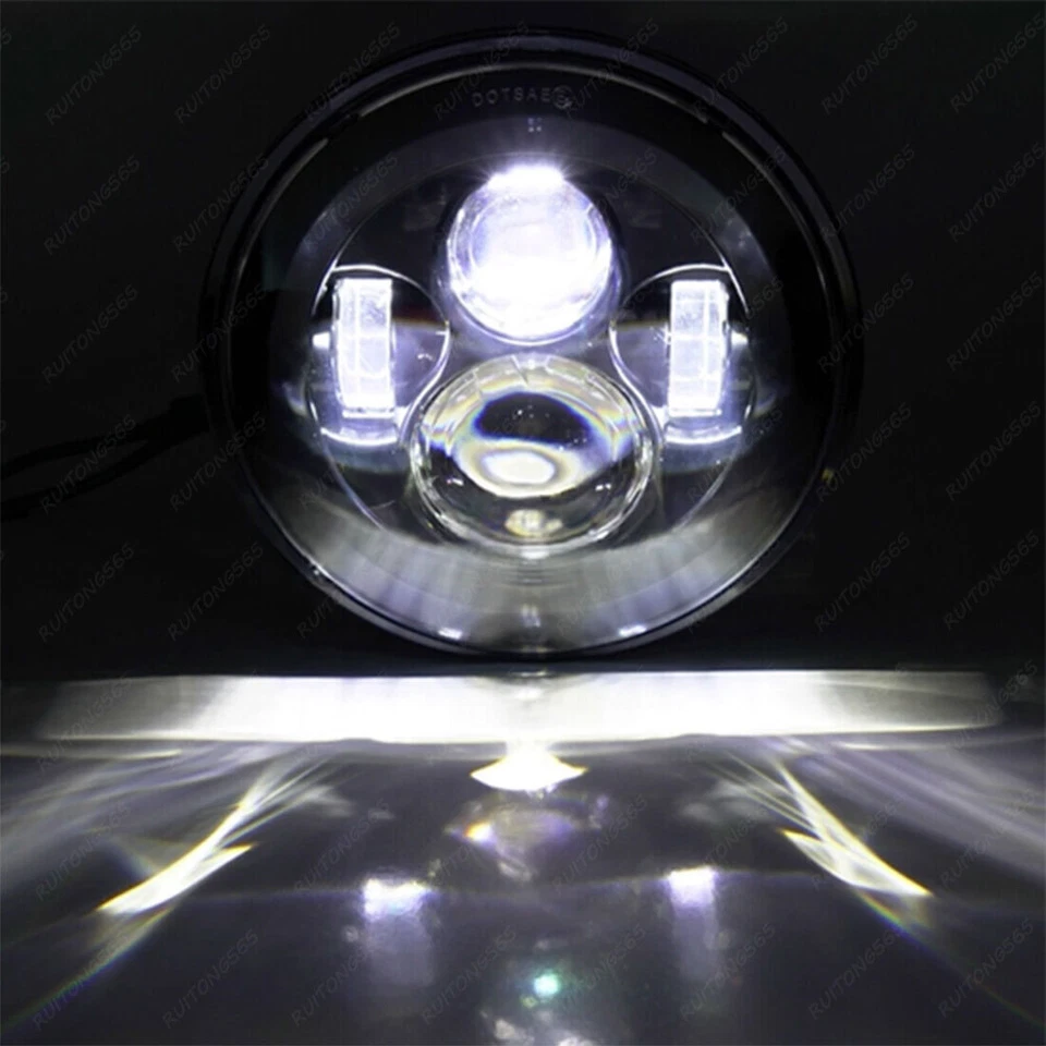 7-дюймовая светодиодная фара + проходные фары 4,5 дюйма для Harley Davidson Electra Glide Classic - Изображение 3 из 4