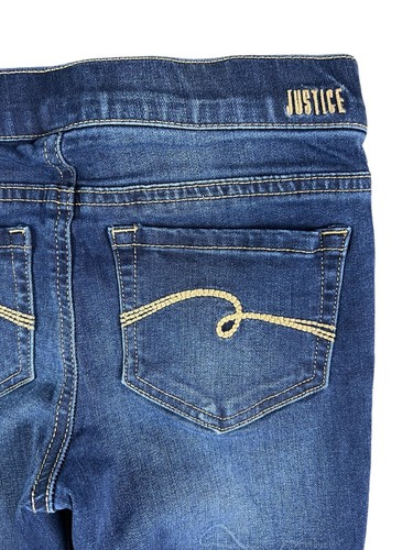 Justice Mid-Rise Legging Jeans Girls Size 8 Distressed & Embellished Jegging - Picture 6 of 10