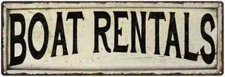 BOAT RENTALS Farmhouse Style Wood Look Sign Gift   Metal Decor 106180028099