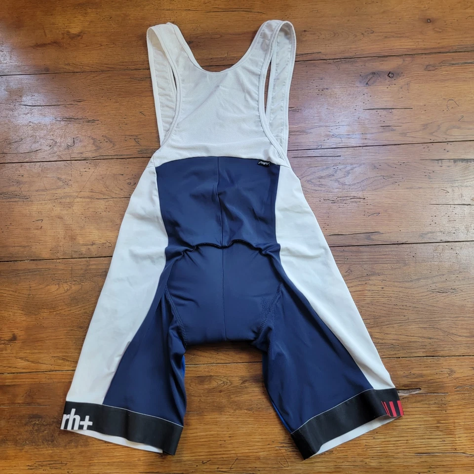 Culotte con tirantes grandes de ciclismo ZeroRH+ para hombre Italia 9" 15,5" (8/10) vintage L azul Foto 2 de 4