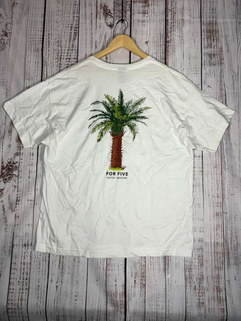 Hanes T Shirt Men Size XL White For Five Coffee Roasters Graphic Casual Tee View 2