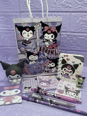 Kuromi Schreibwaren Geschenktüte Squishy Belly Memo Blöcke Notizbuch Stifte Bleistift Gummi