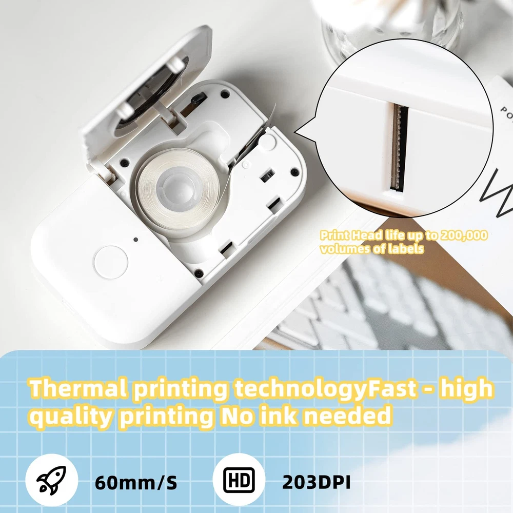 Bluetooth Thermal Label Maker D30 with Tape for Home Office Organization