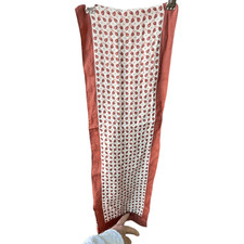 Vintage leaf print crepe scarf acetate Japan 46  X 7.5  .