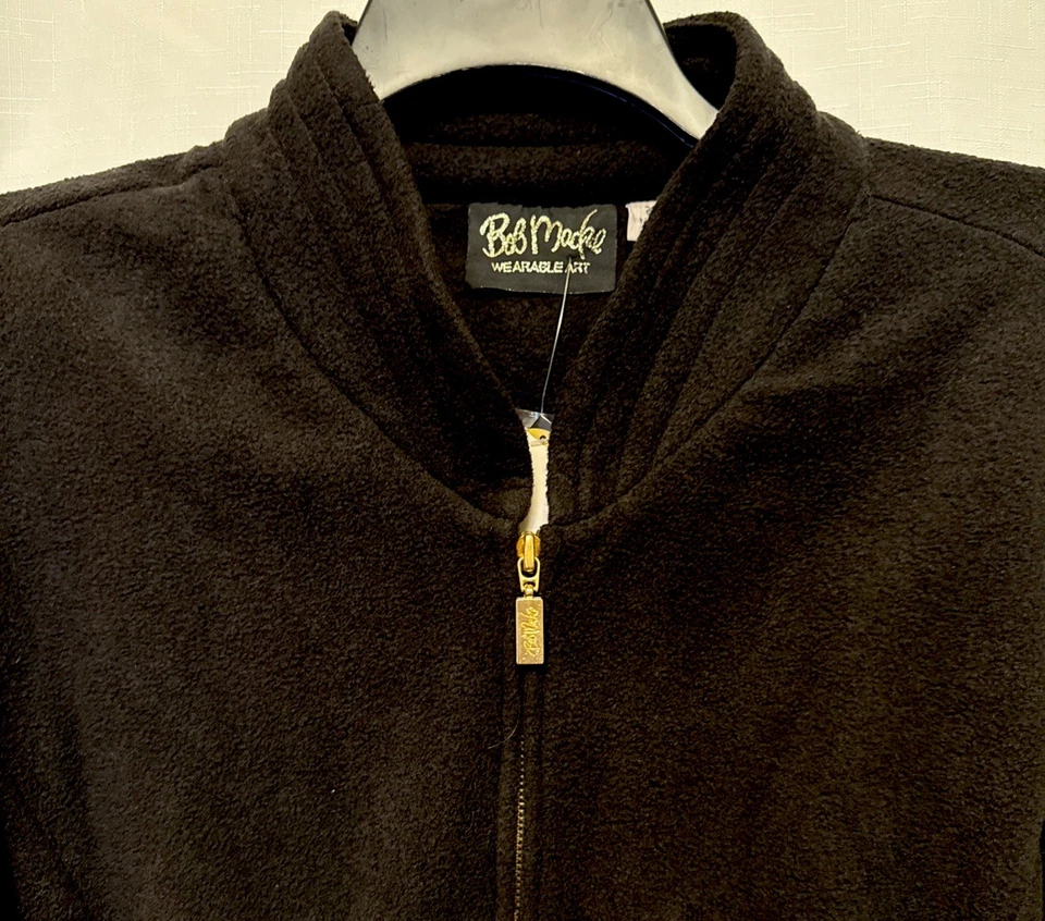 Chaqueta Bob Mackie Usable Arte Polar Cremallera Completa Floral Bordado Para Mujer 2XL NUEVA CON ETIQUETAS Foto 2 de 4