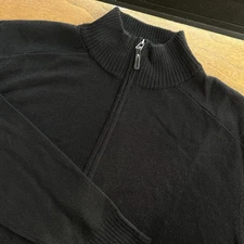 Smartwool Kiva Ridge 1/2 Zip Black Merino Woold Blend Base Layer Sweater Mens L