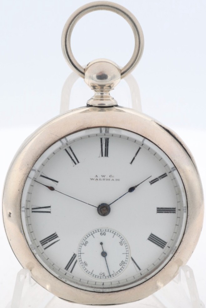 Antique 18s 1885 Waltham 11 Jewel Key Pocket Watch Wm. Ellery Coin Silver USA