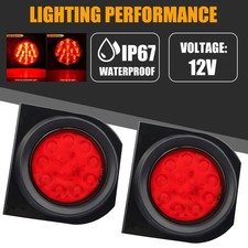 4inch Round Trailer Tail Light With Mounting Brackets 24leds Back Up Reverse