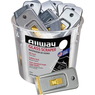 Allway GS50 Safety Glass Scraper Labelled (50/bucket)-50PK