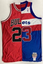 Michael Jordan Bulls Bullets Jersey Split 23 Chicago Washington Wizards Vintage