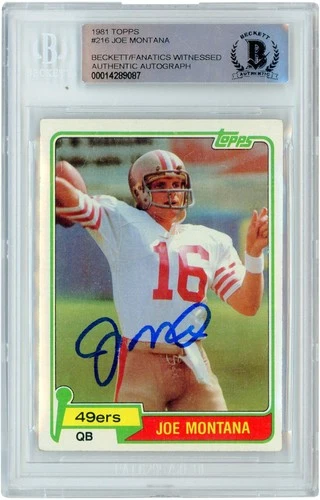 Joe Montana 49ers Signed 1981 Topps #216 BAS Fanatics Witnessed Auth Rookie Card