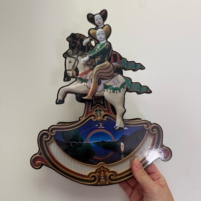 Rare koji murai carousel statue clown horse Minuet (Mozart) music box from Japan