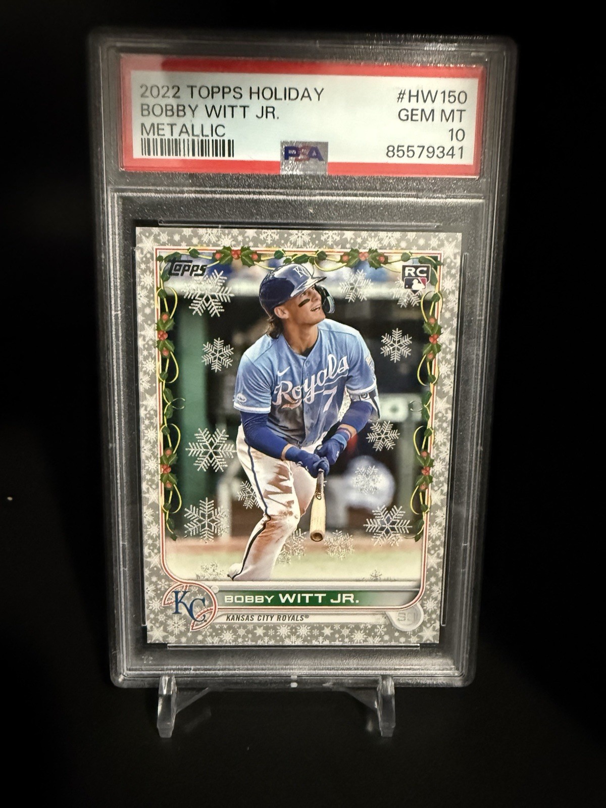 2022 Topps Holiday Bobby Witt Jr. Metallic RC #HW150 PSA 10 GEM MINT
