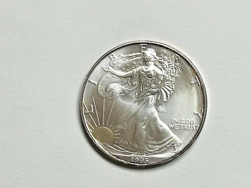 1995 $1 Dollar American Silver Eagle / Walking Liberty  Coin 1 Ounce Fine Silver