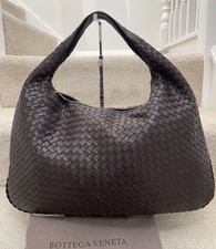Bottega Veneta Intrecciato Veneta Hobo bag Brown Leather Medium 100% Auth. 