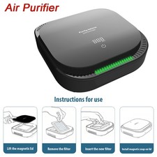1x Smart Car Air Purifier Black Color - Remove Pollutants Eliminate Odors