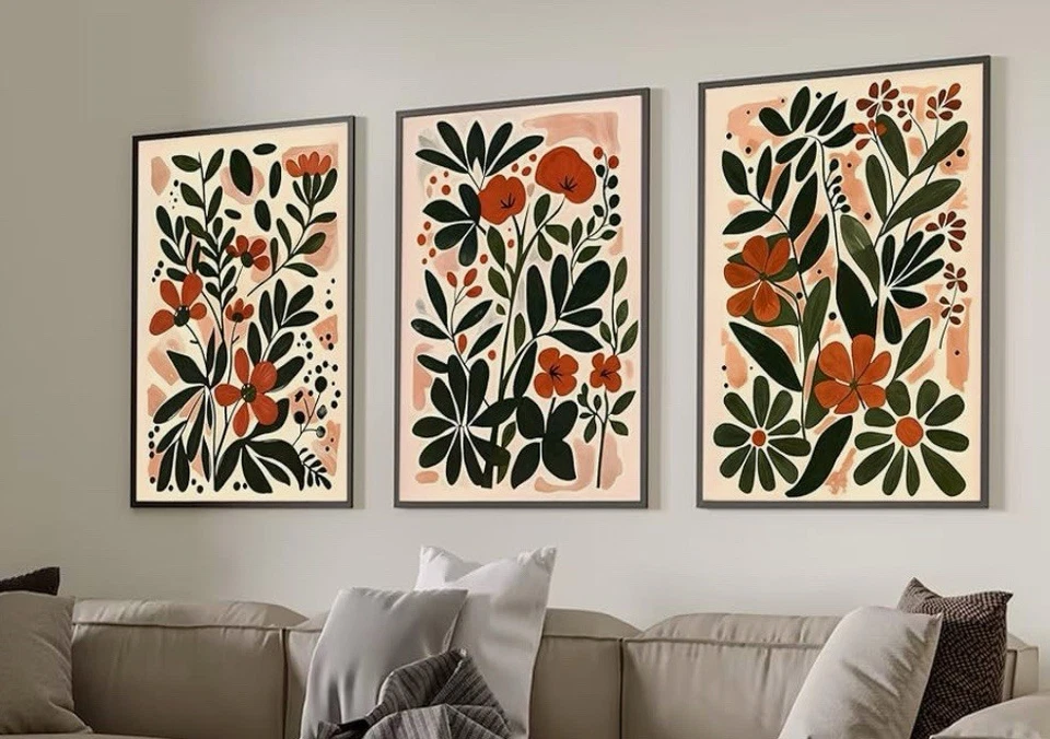 3 pósters de flores boho temáticas vintage - lienzo - sin marco - 12x16 pulgadas Foto 3 de 4