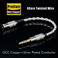 4Pin OCC Copper Silver Plated Headphone Cable 4.4mm Male To 3.5mm Female Plug