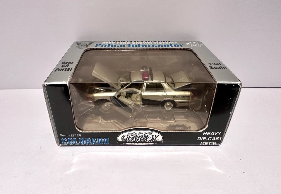 GEARBOX 2000 Ford Crown Victoria Colorado State Police Interceptor Diecast 1:43 - Image 2 of 4