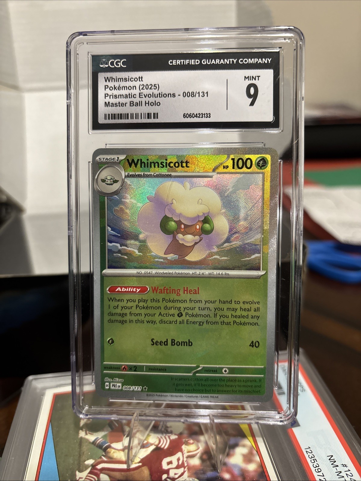 Whimsicott Master Ball Pattern 008/131 Sv: Prismatic Evolutions CGC 9