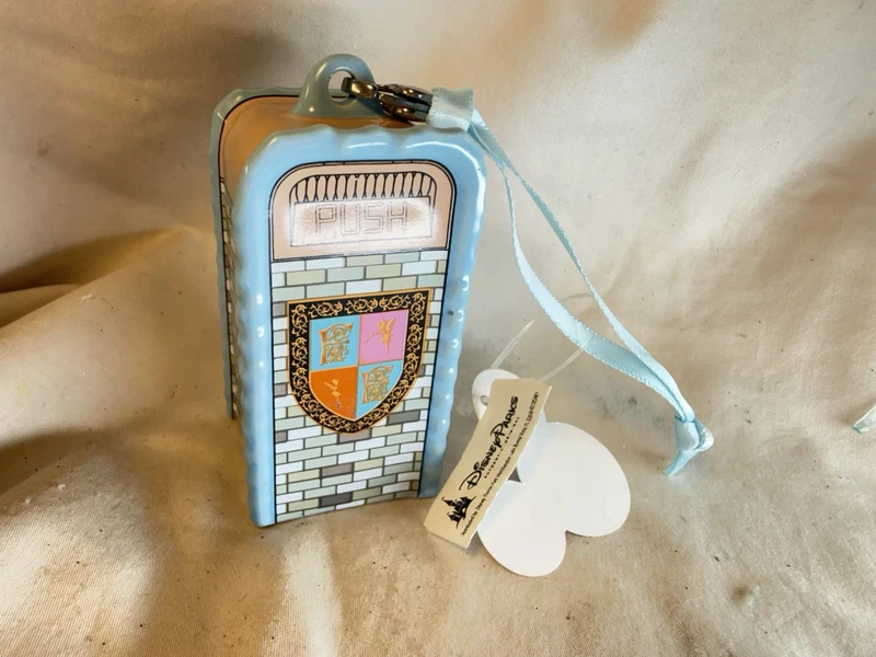 NWTS DISNEY CASTLE TRASH CAN ORNAMENT NWTS