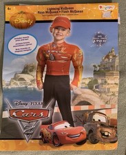NWT DISNEY PIXAR CARS 2 Lightning McQueen Costume Muscle Arms Hat Cap S 4-6