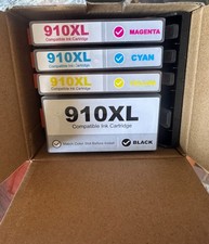 910XL Ink Cartridges 4 Pack Black Cyan Yellow Magenta Compatible For HP Printers