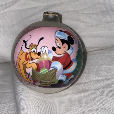Vintage DISNEY Schmid Christmas Ornament Mickey Mouse and Pluto