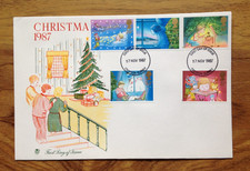 Christmas  FDC 1987  Stuart FDC Croydon  pmk .Free UK Postage
