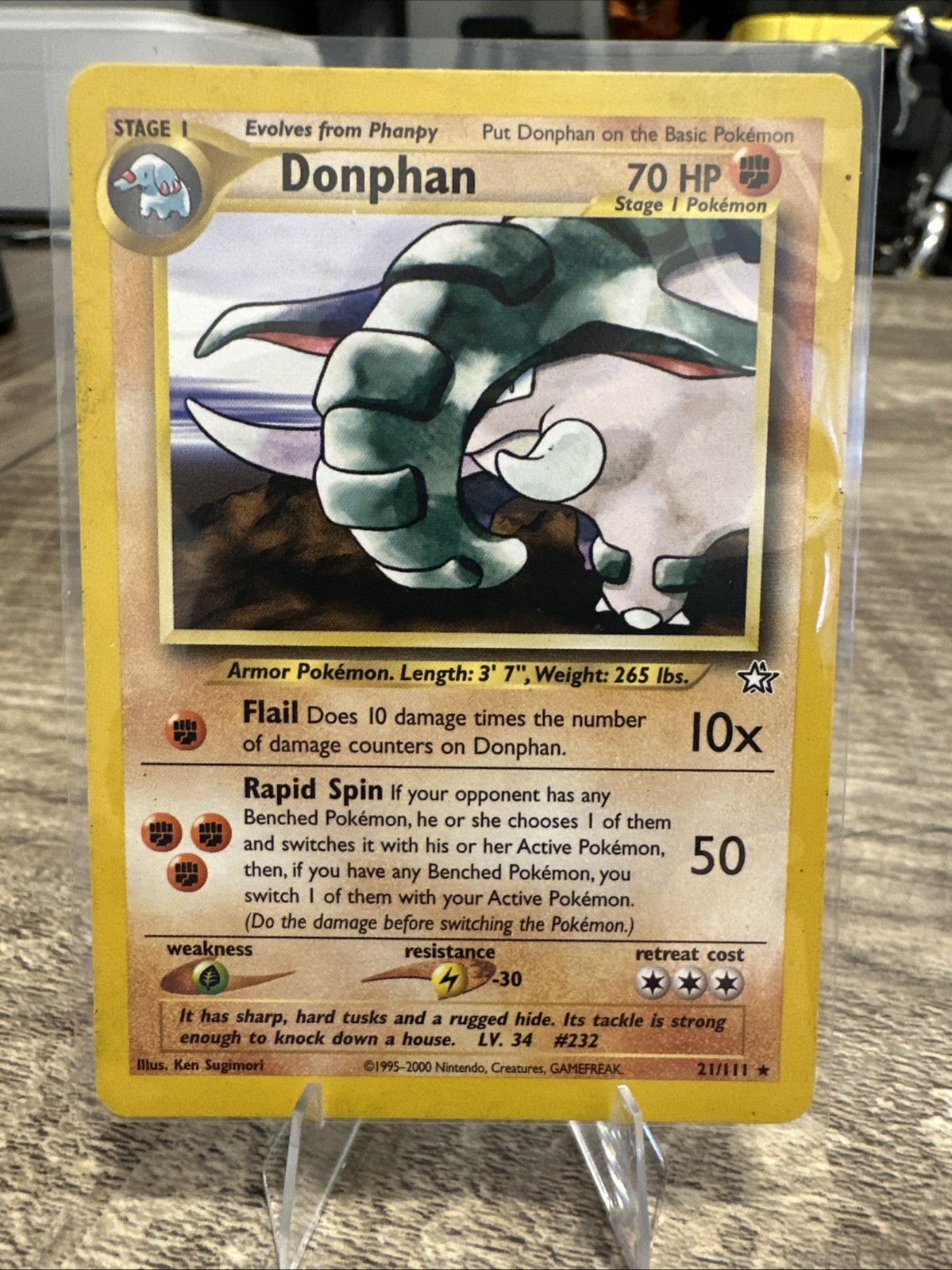 Pokémon TCG Donphan Neo Genesis 21/111 Unlimited Rare, LP