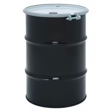 Open Head Transport Drum, Steel, 30 Gal, Unlined, Black, Cq3005t234
