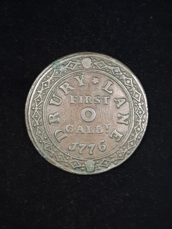 1776 Drury Lane Theatre Royal Copper Gallery Pass Token