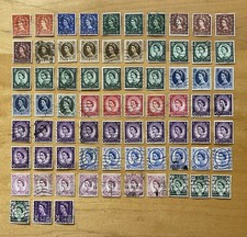 Great Britain Postage Stamp Lot Of 73 Queen Elizabeth II Mix Variety 1950’s
