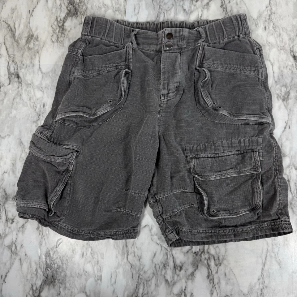 Free People Cayman Cargo Shorts Smocked Pockets Womens Small Gray Mid Rise - Image 2 of 4