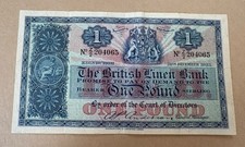 Scotland 1 Pound British Linen Bank Note 28th Dec 1955 Fine Very Good Condition