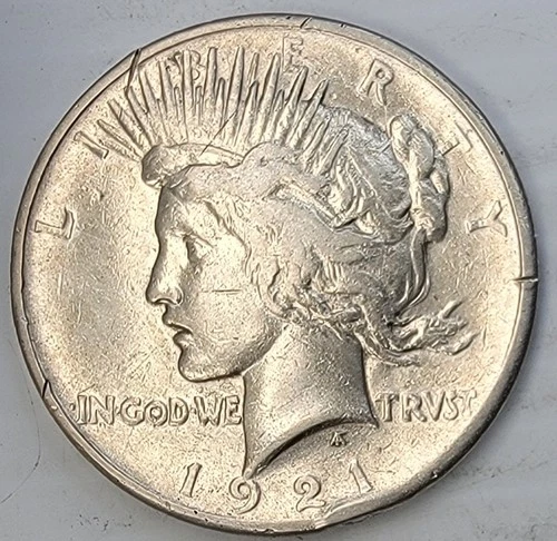 1921-P PEASE DOLLAR (HIGH-RELIEF), GOOD DETAIL, NICE QUALITY CONDITION - KEY