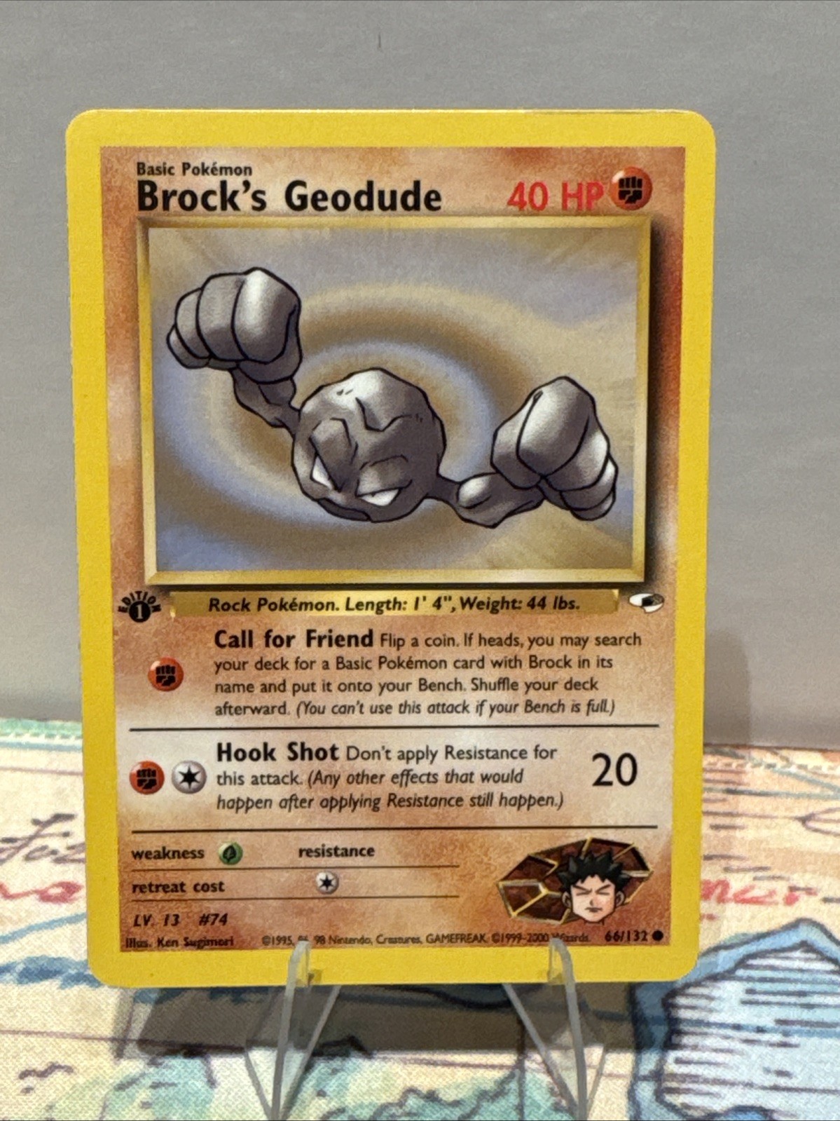 Brock’s Geodude 66/132 2000 Gym Heroes 1st Edition WOTC Pokemon Cards Near Mint